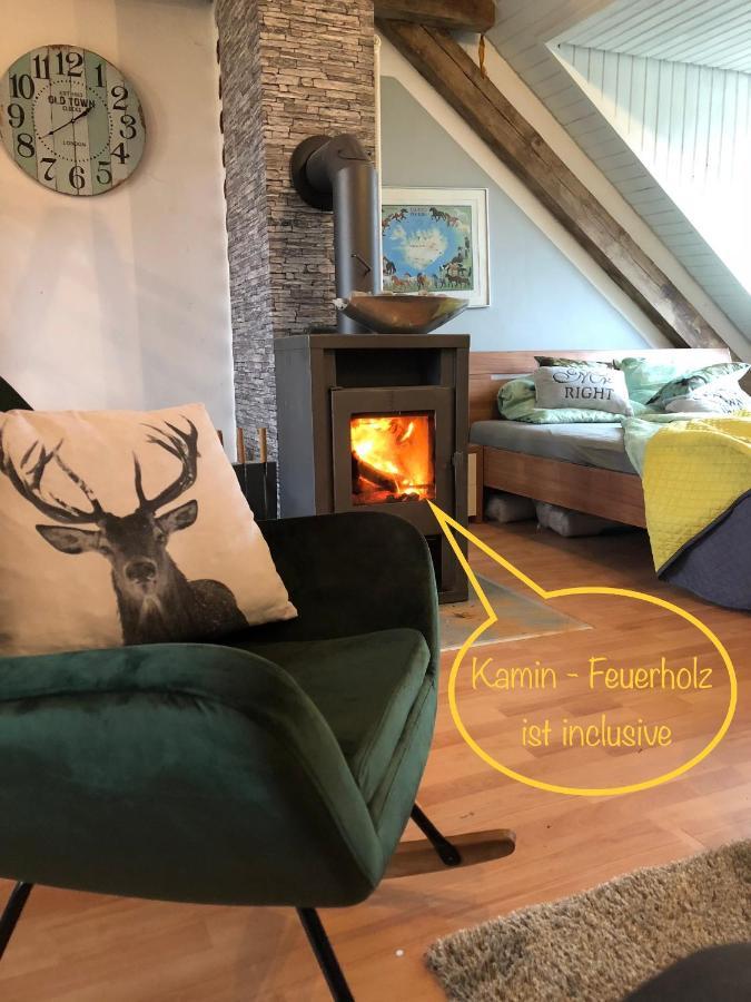 Hof Vierzehnender Im Hohen Venn - 70Qm Fachwerk-Studio - Grosses Wohn-Schlafzimmer Mit Dachterrasse Und Kaminofen - Separate Kueche - Perfekt Fuer Paare - Monschau - Eifel - Hunde Willkommen - Islandpferde Bagian luar foto
