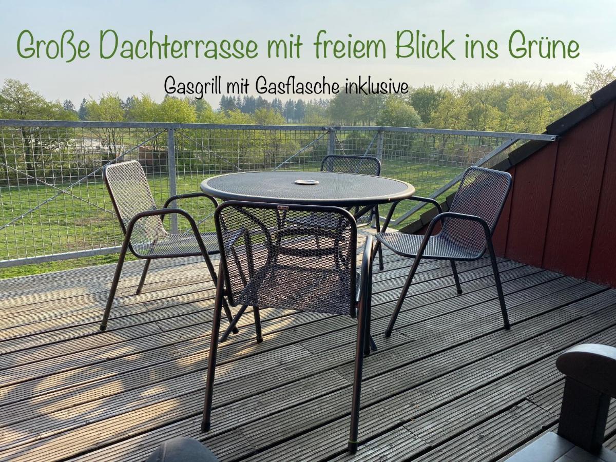 Hof Vierzehnender Im Hohen Venn - 70Qm Fachwerk-Studio - Grosses Wohn-Schlafzimmer Mit Dachterrasse Und Kaminofen - Separate Kueche - Perfekt Fuer Paare - Monschau - Eifel - Hunde Willkommen - Islandpferde Bagian luar foto