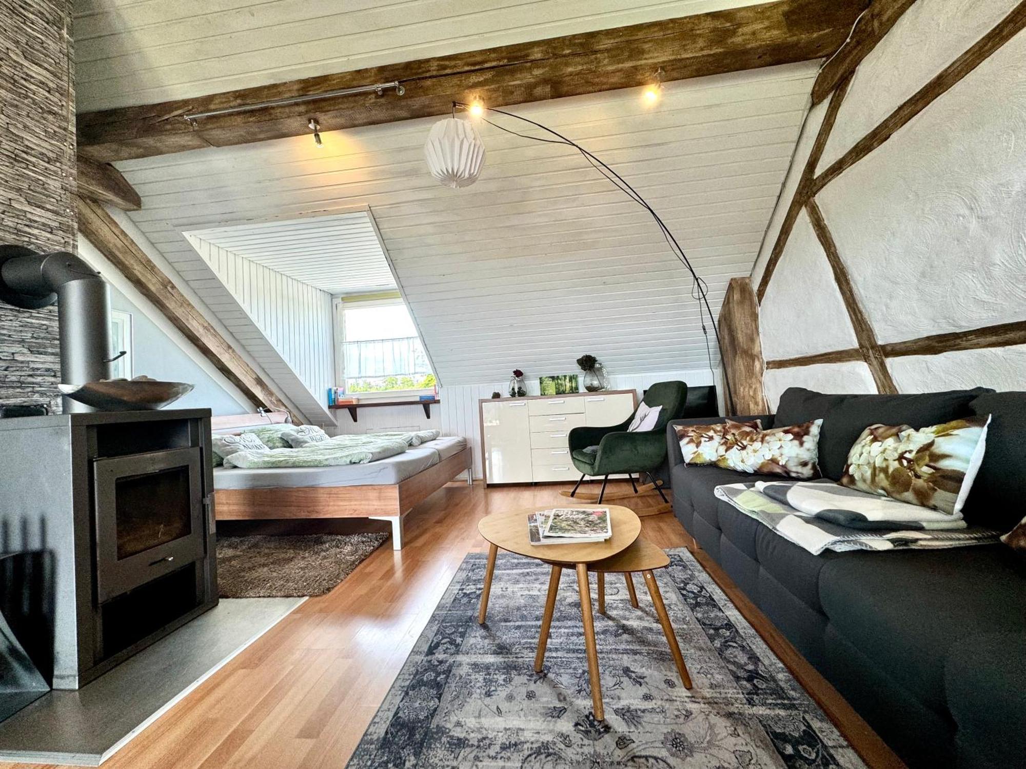 Hof Vierzehnender Im Hohen Venn - 70Qm Fachwerk-Studio - Grosses Wohn-Schlafzimmer Mit Dachterrasse Und Kaminofen - Separate Kueche - Perfekt Fuer Paare - Monschau - Eifel - Hunde Willkommen - Islandpferde Bagian luar foto